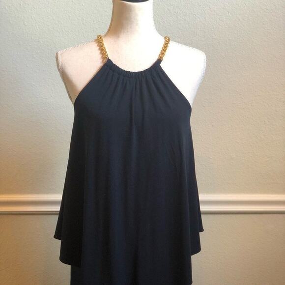 Michael Michael Kors Black Maxi Halter Gold Chain Dress XS - Picture 3 of 9